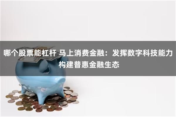 哪个股票能杠杆 马上消费金融：发挥数字科技能力 构建普惠金融生态