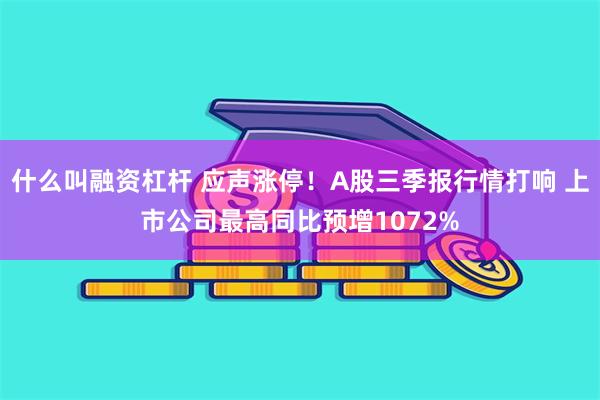 什么叫融资杠杆 应声涨停！A股三季报行情打响 上市公司最高同比预增1072%